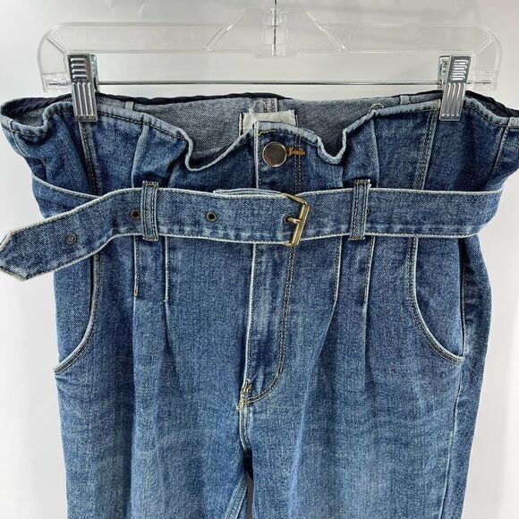 Initial J jeans paper bag waist high rise tapered leg medium 8 10 - Picture 11 of 12